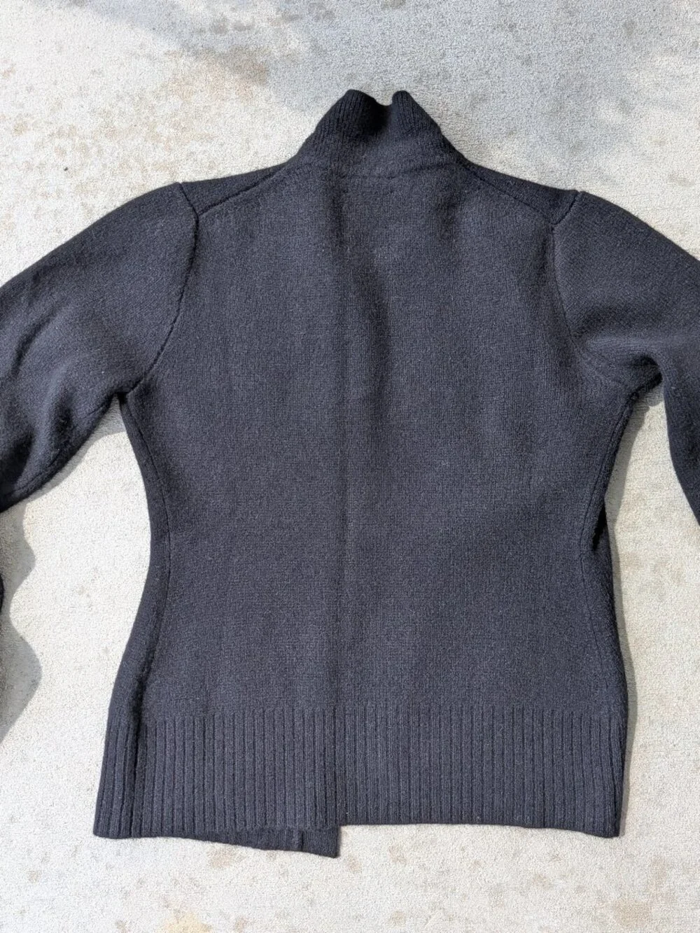 J. Crew Milano Stitch Cinched Waist Cardigan. Size S. Black